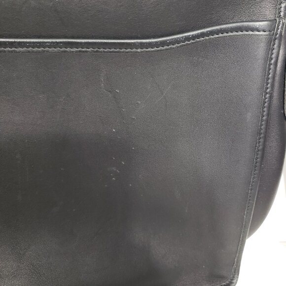 REVE  Black Leather Attache Laptop Messenger Bag - Picture 7 of 10